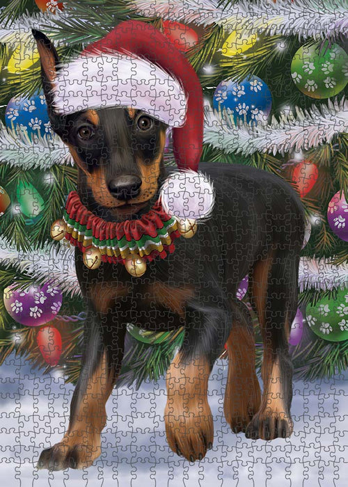 Trotting in the Snow Doberman Pinscher Dog Puzzle with Photo Tin PUZL89960