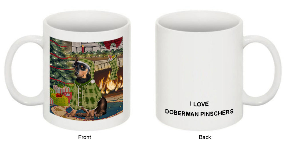 The Stocking was Hung Doberman Pinscher Dog Coffee Mug MUG50701