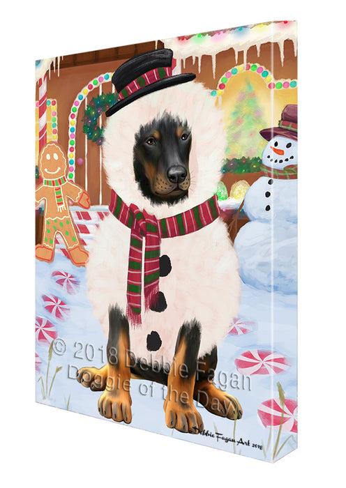 Christmas Gingerbread House Candyfest Doberman Pinscher Dog Canvas Print Wall Art Décor CVS129185