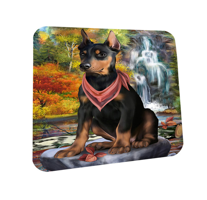 Scenic Waterfall Doberman Pinscher Dog Coasters Set of 4 CST51840