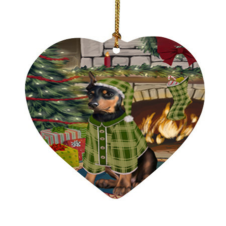 The Stocking was Hung Doberman Pinscher Dog Heart Christmas Ornament HPOR55659