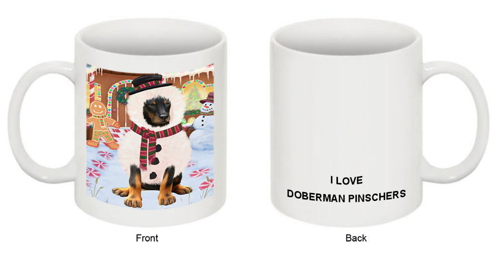 Christmas Gingerbread House Candyfest Doberman Pinscher Dog Coffee Mug MUG51727