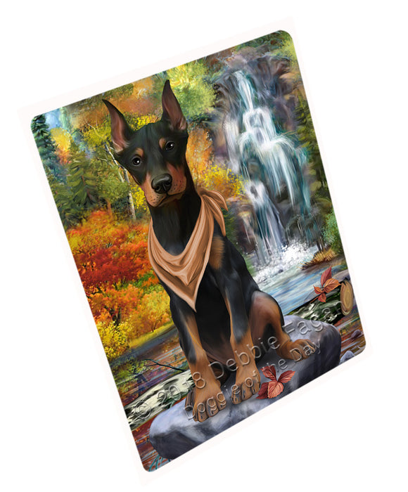 Scenic Waterfall Doberman Pinscher Dog Magnet Mini (3.5" x 2") MAG59895