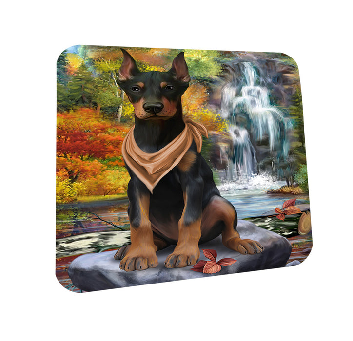 Scenic Waterfall Doberman Pinscher Dog Coasters Set of 4 CST51841