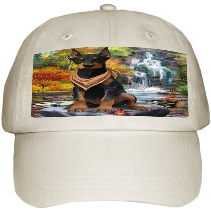 Scenic Waterfall Doberman Pinscher Dog Ball Hat Cap HAT59379