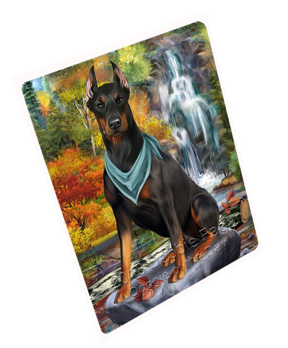 Scenic Waterfall Doberman Pinscher Dog Large Refrigerator / Dishwasher Magnet RMAG71796
