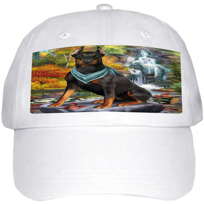 Scenic Waterfall Doberman Pinscher Dog Ball Hat Cap HAT59382