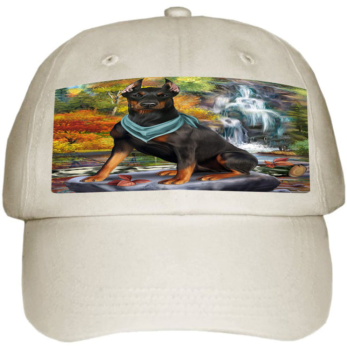 Scenic Waterfall Doberman Pinscher Dog Ball Hat Cap HAT59382
