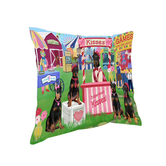 Carnival Kissing Booth Doberman Pinschers Dog Pillow PIL77892