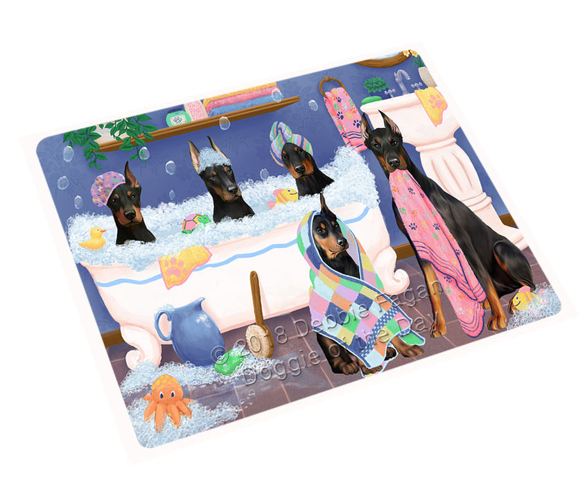 Rub A Dub Dogs In A Tub Doberman Pinschers Dog Magnet MAG75498 (Small 5.5" x 4.25")