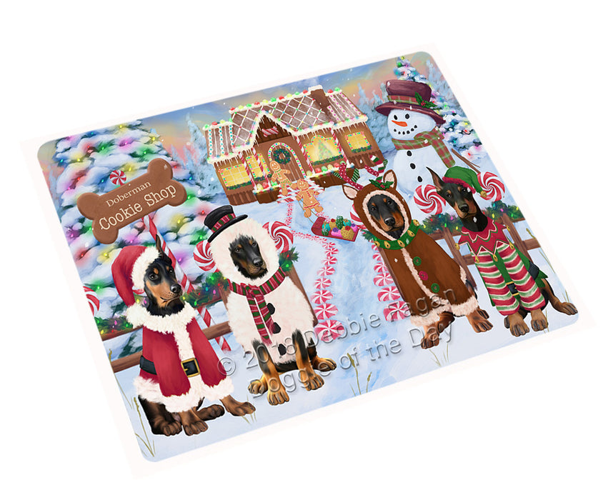 Holiday Gingerbread Cookie Shop Doberman Pinschers Dog Large Refrigerator / Dishwasher Magnet RMAG100656
