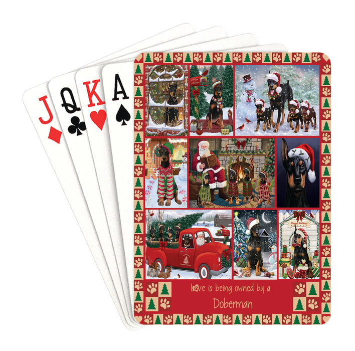 Love is Being Owned Christmas Doberman Pinscher Dogs Playing Card Decks