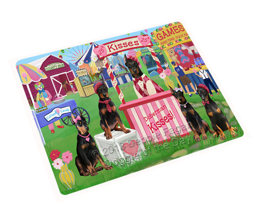 Carnival Kissing Booth Doberman Pinschers Dog Magnet MAG72837 (Small 5.5" x 4.25")