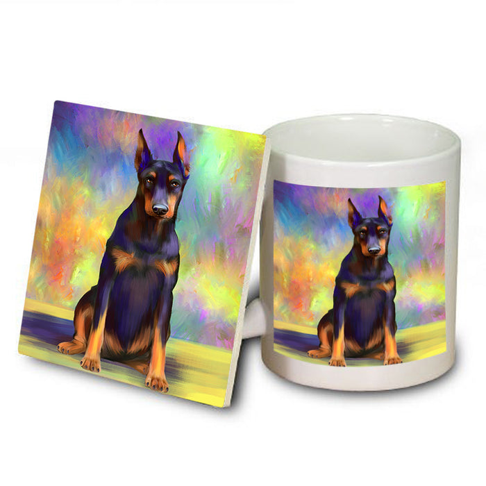 Pardise Wave Doberman Pinscher Dog Mug and Coaster Set MUC53591