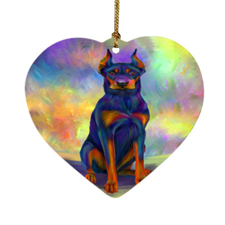 Paradise Wave Doberman Pinscher Dog Heart Christmas Ornament HPOR56423