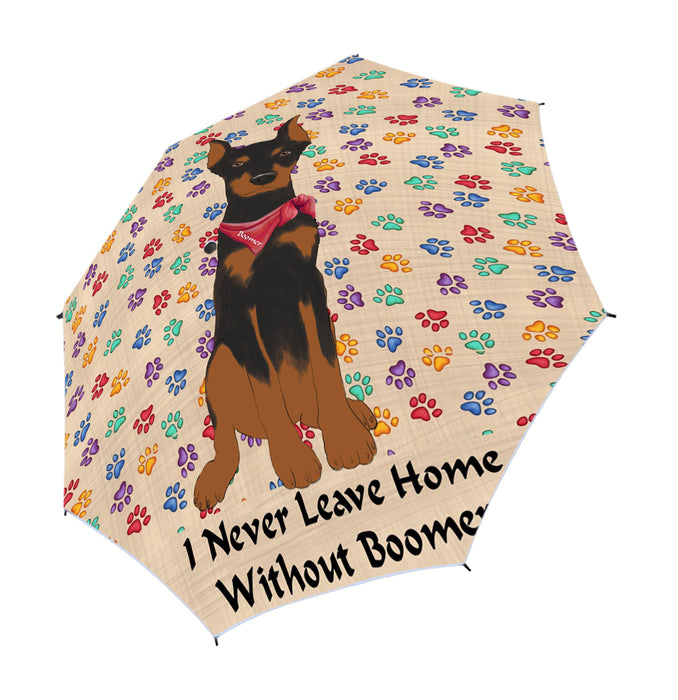 Custom Pet Name Personalized I never Leave Home Doberman Pinscher Dog Semi-Automatic Foldable Umbrella