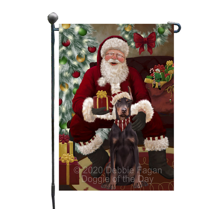 Santa's Christmas Surprise Doberman Dog Garden Flag GFLG66735