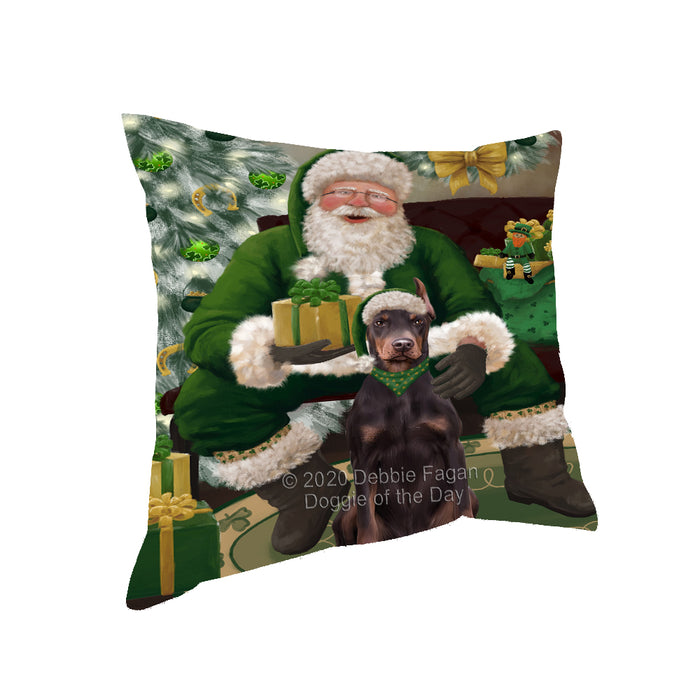Christmas Irish Santa with Gift and Dalmatian Dog Pillow PIL86764