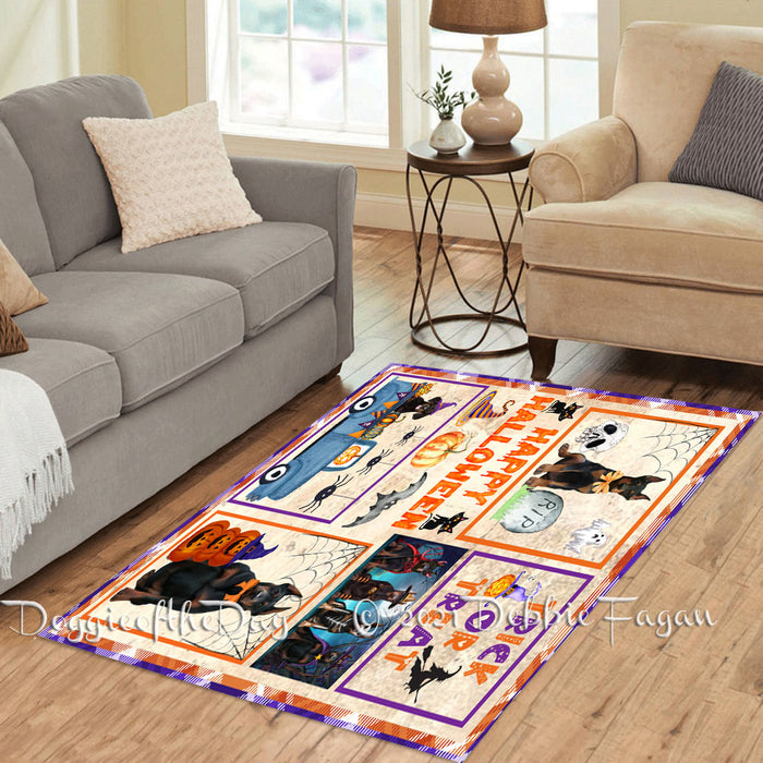 Happy Halloween Trick or Treat Doberman Dogs Polyester Living Room Carpet Area Rug ARUG65634