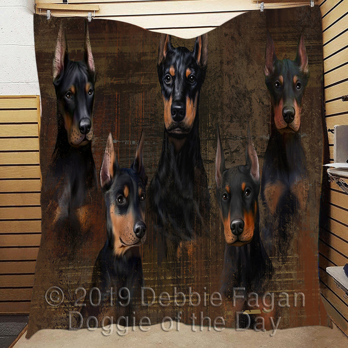 Rustic Doberman Dogs Quilt