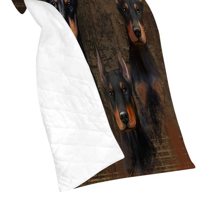 Rustic Doberman Dogs Quilt