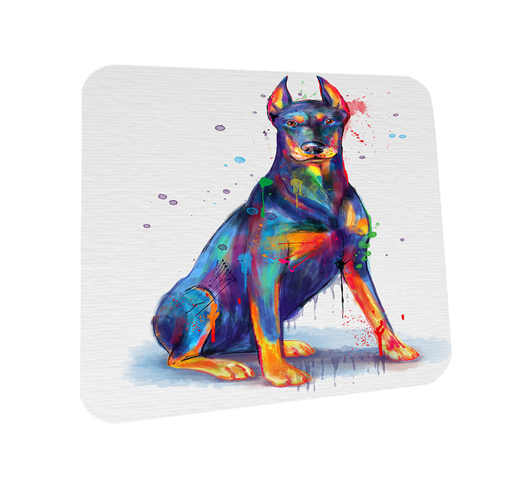 Watercolor Dobermann Dog Coasters Set of 4 CST57044