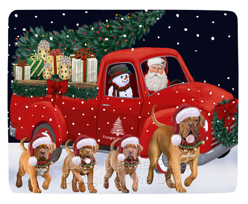Christmas Express Delivery Red Truck Running Dogue de Bordeaux Dogs Blanket BLNKT141808