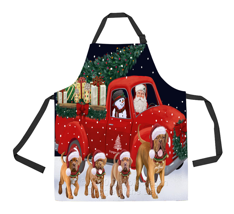 Christmas Express Delivery Red Truck Running Dogue de Bordeaux Dogs Apron Apron-48124