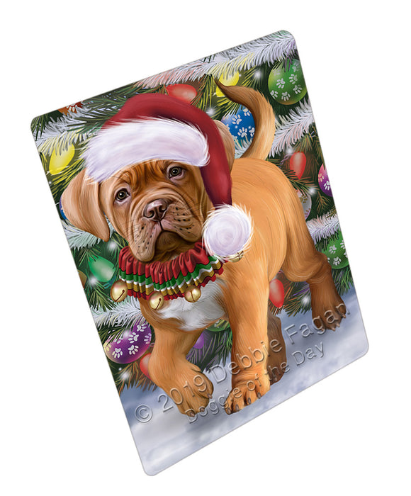 Trotting in the Snow Dogue De Bordeaux Dog Cutting Board - For Kitchen - Scratch & Stain Resistant - Designed To Stay In Place - Easy To Clean By Hand - Perfect for Chopping Meats, Vegetables, CA81416