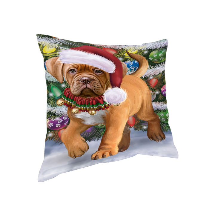 Trotting in the Snow Dogue De Bordeaux Dog Pillow with Top Quality High-Resolution Images - Ultra Soft Pet Pillows for Sleeping - Reversible & Comfort - Ideal Gift for Dog Lover - Cushion for Sofa Couch Bed - 100% Polyester, PILA91033