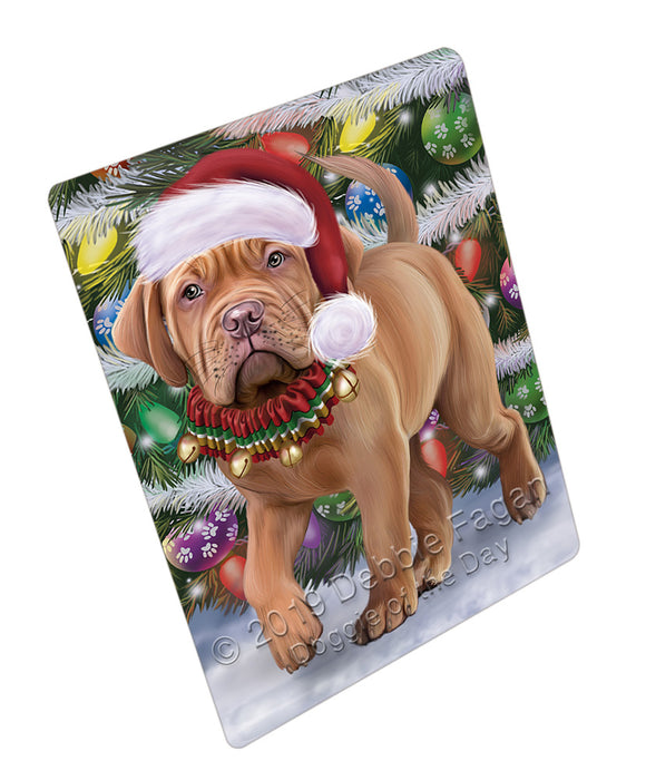 Trotting in the Snow Dogue De Bordeaux Dog Cutting Board - For Kitchen - Scratch & Stain Resistant - Designed To Stay In Place - Easy To Clean By Hand - Perfect for Chopping Meats, Vegetables, CA81420