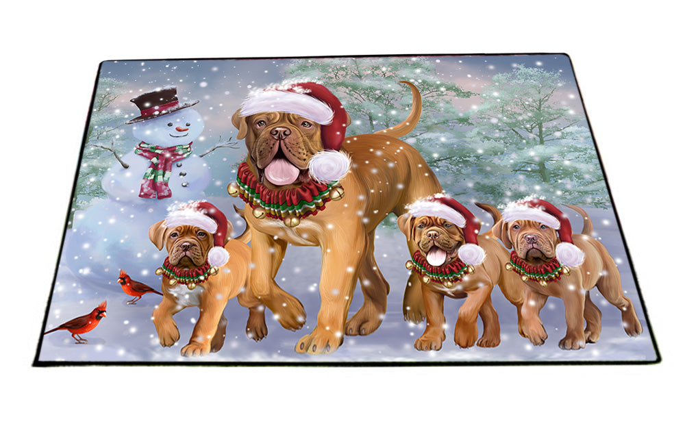 Christmas Running Family Dog De Bordeaux Dogs Floormat FLMS54335