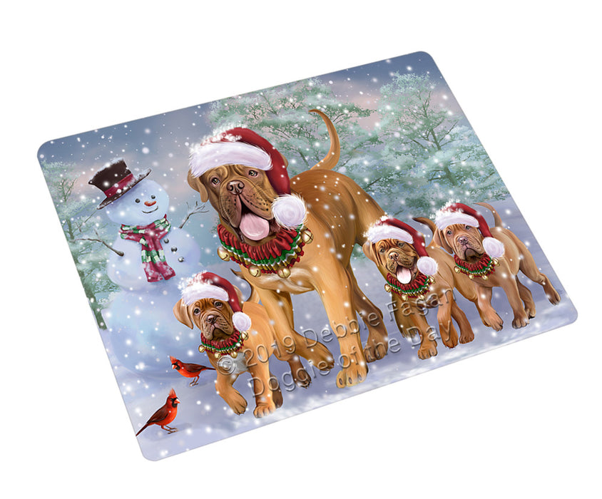 Christmas Running Family Dog De Bordeaux Dogs Cutting Board - For Kitchen - Scratch & Stain Resistant - Designed To Stay In Place - Easy To Clean By Hand - Perfect for Chopping Meats, Vegetables