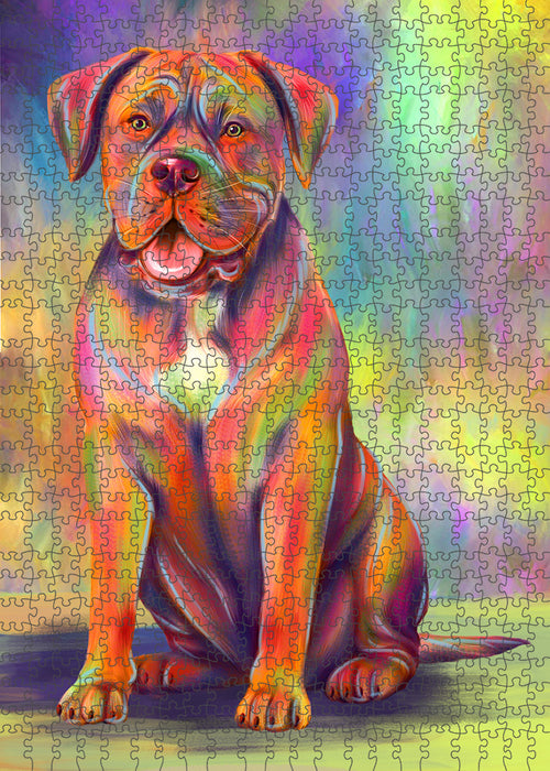 Paradise Wave Dogue De Bordeaux Dog Portrait Jigsaw Puzzle for Adults Animal Interlocking Puzzle Game Unique Gift for Dog Lover's with Metal Tin Box