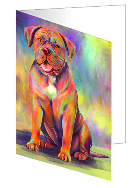 Paradise Wave Dogue De Bordeaux Dog Handmade Artwork Assorted Pets Greeting Cards and Note Cards with Envelopes for All Occasions and Holiday Seasons GCD79835