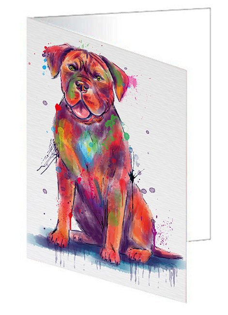 Watercolor Dogue De Bordeaux Dog Handmade Artwork Assorted Pets Greeting Cards and Note Cards with Envelopes for All Occasions and Holiday Seasons GCD79961