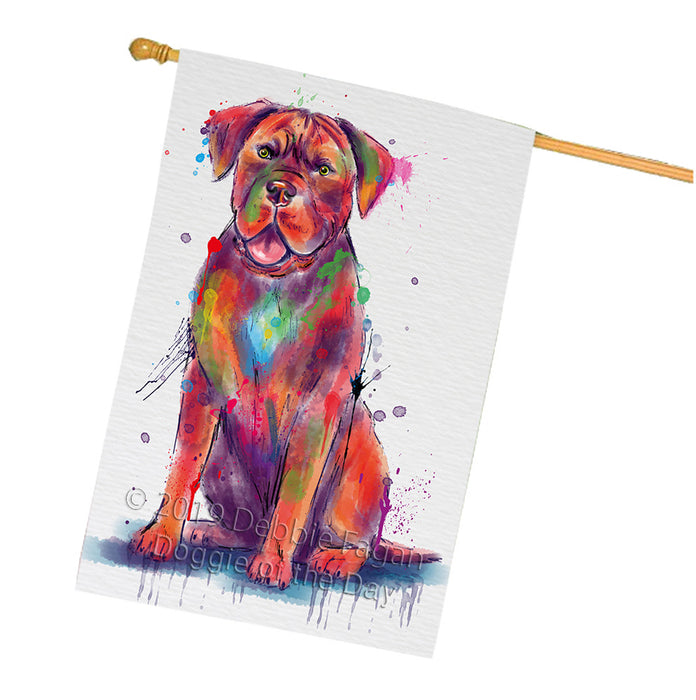 Watercolor Dogue De Bordeaux Dog House Flag FLG66419