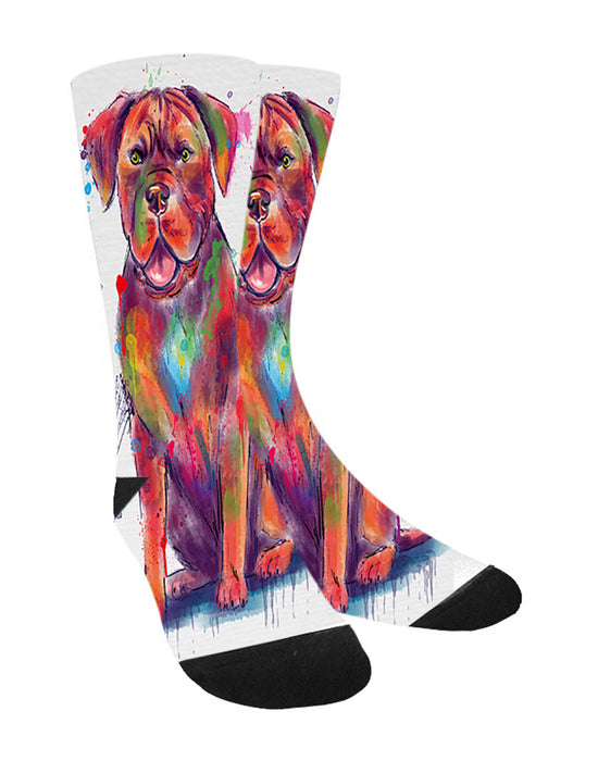 Watercolor Dogue De Bordeaux Dog Women's Casual Socks