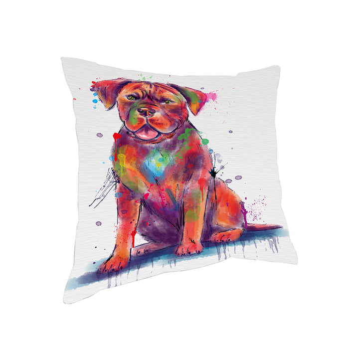 Watercolor Dogue De Bordeaux Dog Pillow with Top Quality High-Resolution Images - Ultra Soft Pet Pillows for Sleeping - Reversible & Comfort - Ideal Gift for Dog Lover - Cushion for Sofa Couch Bed - 100% Polyester