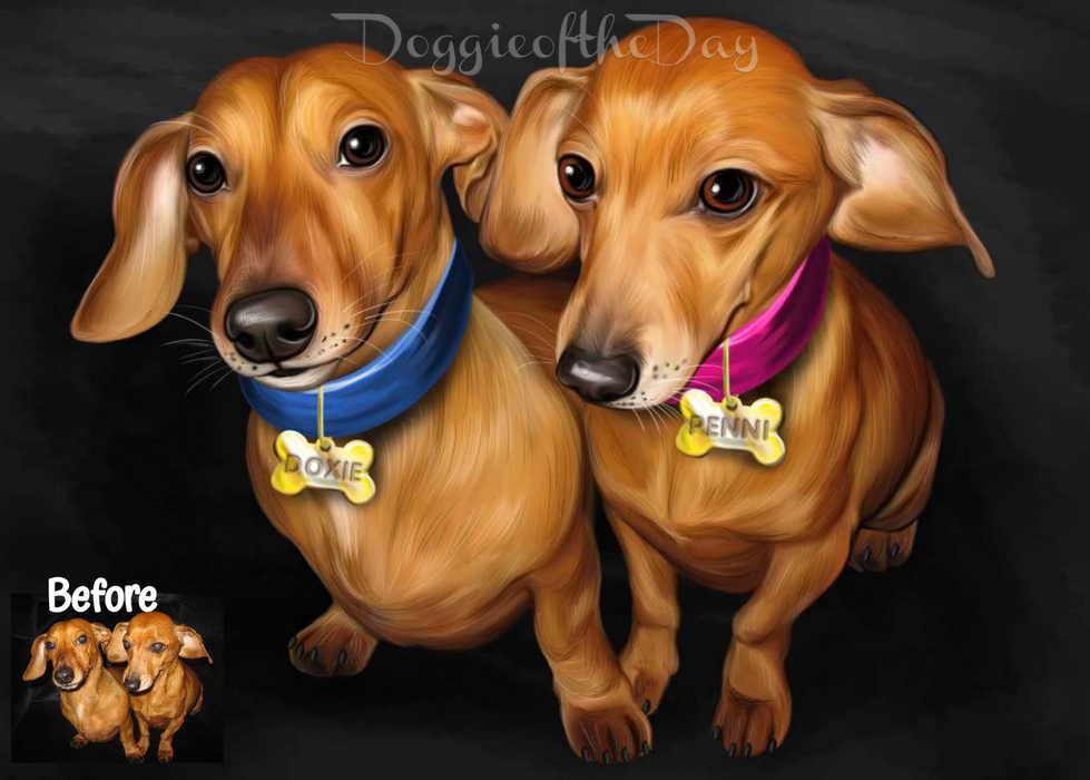 Digital Painting PERSONALIZED PET PORTRAIT! Custom Pet Dog or Cat Art