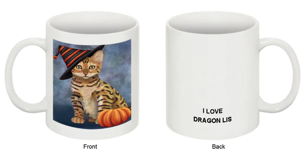 Happy Halloween Dragon Li Cat Wearing Witch Hat with Pumpkin Coffee Mug MUG50297