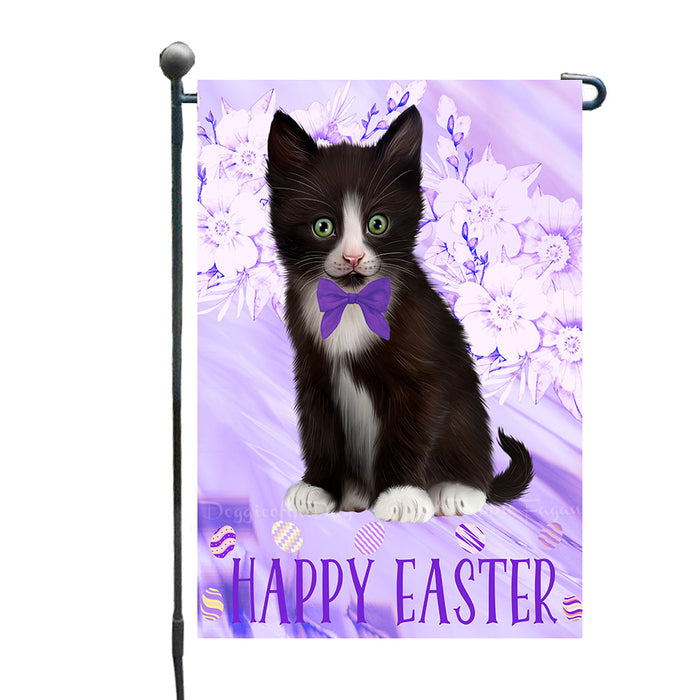 Easter Floral Tuxedo Cats Garden Flags- Outdoor Double Sided Garden Yard Porch Lawn Spring Decorative Vertical Home Flags 12 1/2"w x 18"h