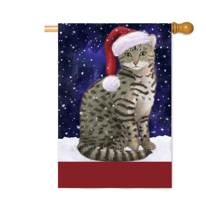 Personalized Let It Snow Happy Holidays Egyptian Mau Cat Custom House Flag FLG-DOTD-A62403