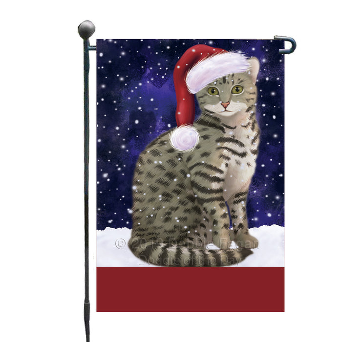 Personalized Let It Snow Happy Holidays Egyptian Mau Cat Custom Garden Flags GFLG-DOTD-A62347