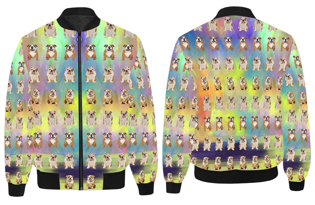 Paradise Wave English Bulldogs All Over Print Quilted Bomber Men's Jacket