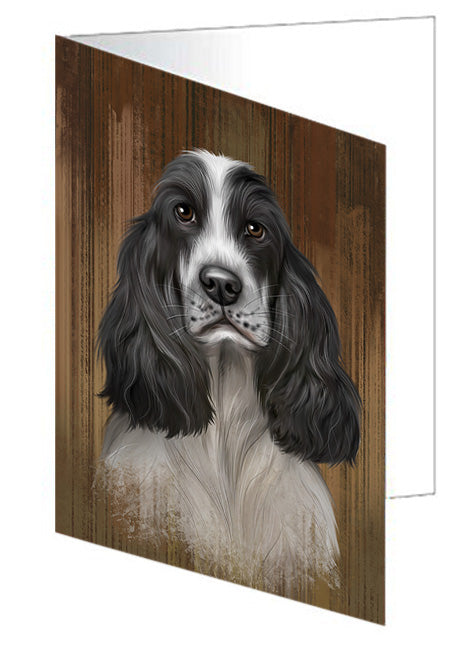 Rustic English Cocker Spaniel Dog Handmade Artwork Assorted Pets Greeting Cards and Note Cards with Envelopes for All Occasions and Holiday Seasons GCD55712