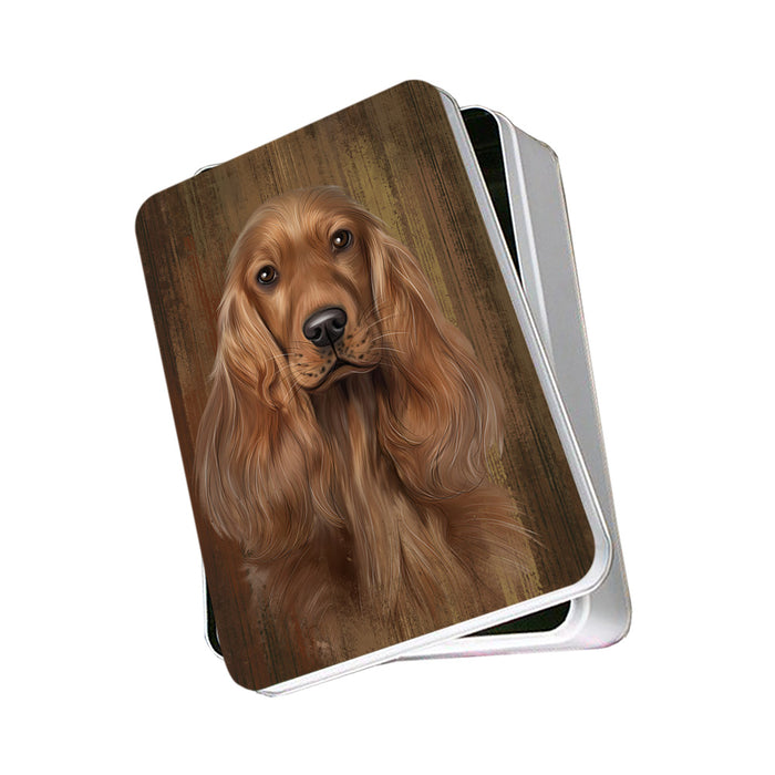 Rustic English Cocker Spaniel Dog Photo Storage Tin PITN50558
