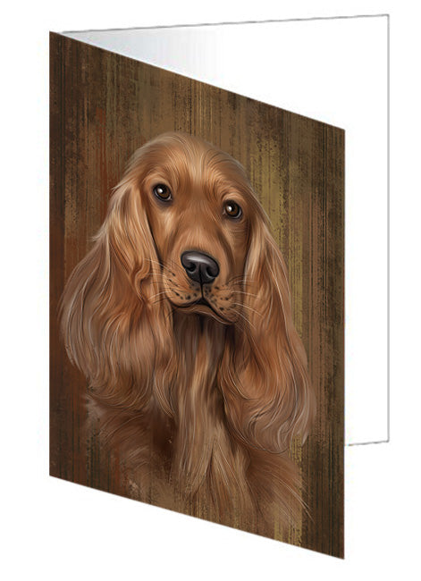 Rustic English Cocker Spaniel Dog Handmade Artwork Assorted Pets Greeting Cards and Note Cards with Envelopes for All Occasions and Holiday Seasons GCD55721