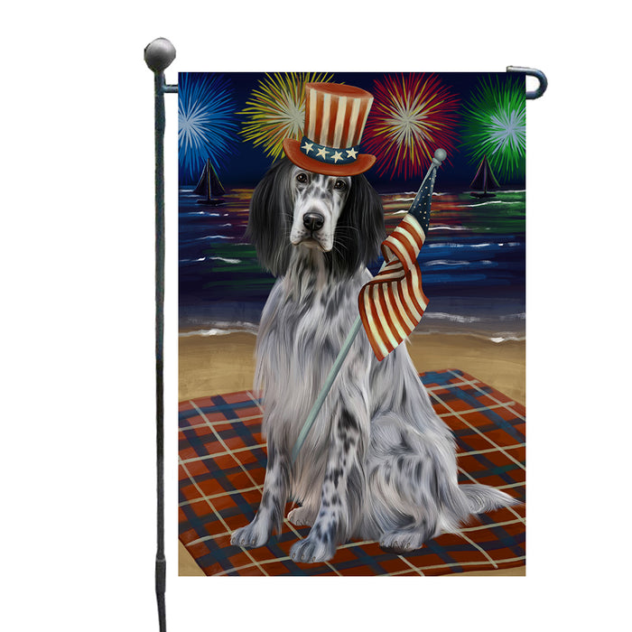 4th of July Independence Day Firework English Setter Dog Garden Flags Outdoor Decor for Homes and Gardens Double Sided Garden Yard Spring Decorative Vertical Home Flags Garden Porch Lawn Flag for Decorations GFLG67691