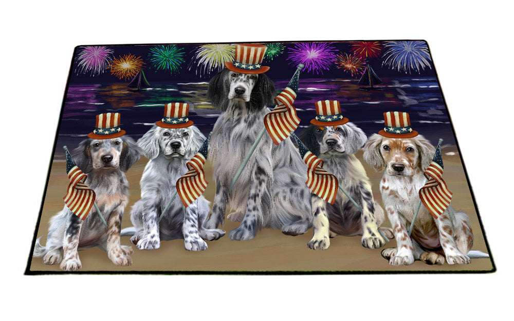 4th of July Independence Day Firework English Setter Dogs Floormat FLMS55435